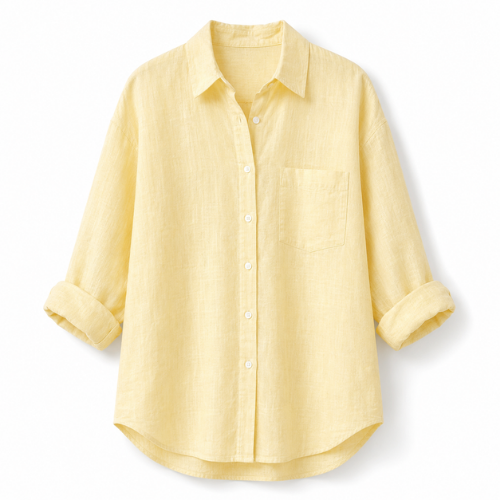 Casual Linen Shirt - Yellow
