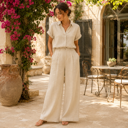 EuroSummer Trouser and Top - Beige
