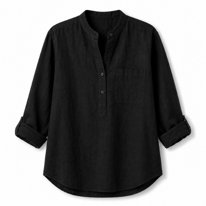 Casual Linen Shirt - Black