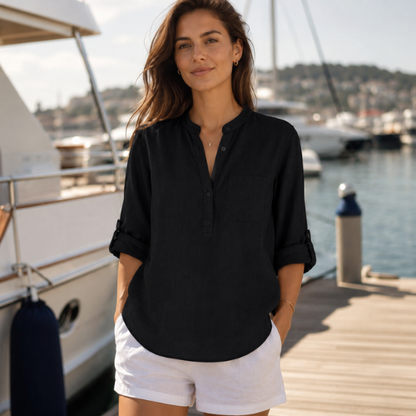 Casual Linen Shirt - Black